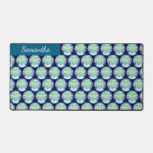 Schattige ruimtewezen en konijntje bureaumat (Voorkant)