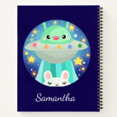 Schattige ruimtewezen en konijntje notitieboek (Achterkant)