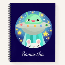 Schattige ruimtewezen en konijntje notitieboek
