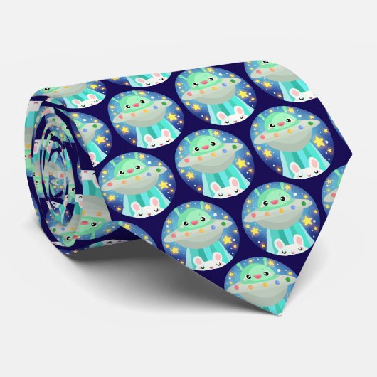 Schattige ruimtewezen en konijntje stropdas (Opgerold)