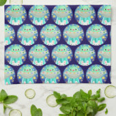 Schattige ruimtewezen en konijntje theedoek (Gevouwen)