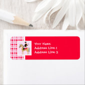 Schattige ruitermeisje. etiket (Insitu)