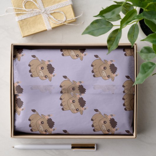 Schattige runderpatroon tissuepapier (Geschenk)