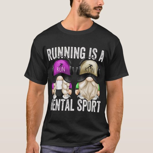 Schattige Runners Gnome Paar Grappig hardlopen is T-shirt (Voorkant)