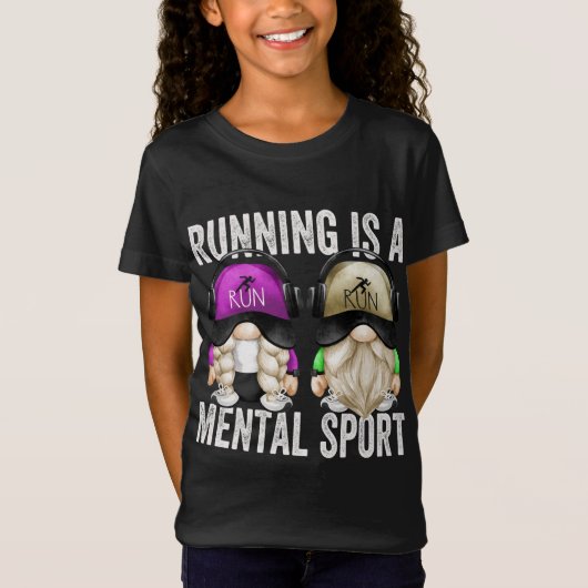 Schattige Runners Gnome Paar Grappig hardlopen is  T-shirt (Voorkant)