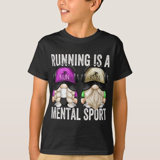 Schattige Runners Gnome Paar Grappig hardlopen is  T-shirt (Voorkant)