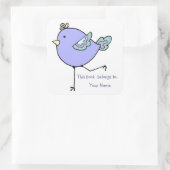 Schattige Running Bird Dit boek hoort bij Bookplat Vierkante Sticker (Tas)
