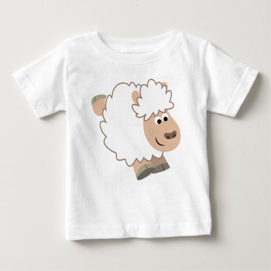 Schattige Running Cartoon Sheep Baby T-shirt (Voorkant)