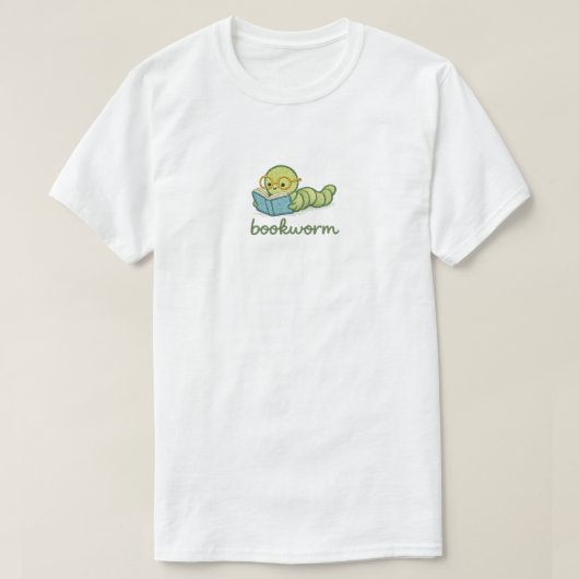 Schattige Rups Lezen Boek T-shirt (Design voorkant)