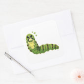 Schattige Rups met Hartjes Vierkante Sticker (Envelop)