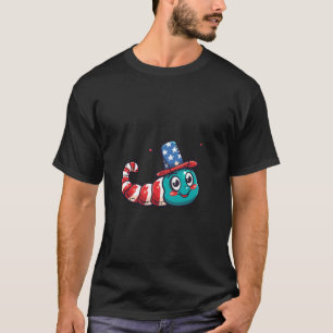 Schattige Rups VS-Vlag 4 juli T-shirt