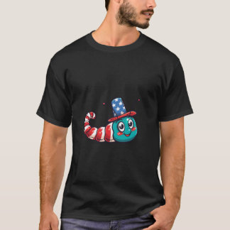Schattige Rups VS-Vlag 4 juli T-shirt