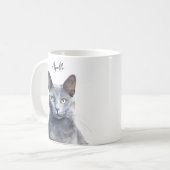 Schattige Russisch Blauw Kat Custom Beste Mam / Pa Koffiemok (Voorkant links)