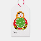 schattige Russische nestpop Cadeaulabel (Achterkant)