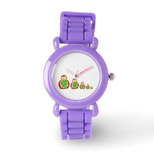 schattige Russische nestpoppen Horloge