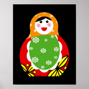 schattige Russische poppetje in een poppetje Poster