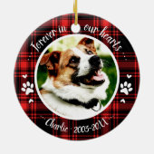 Schattige Rustic Dog Pet Memorial - Aangepaste fot Keramisch Ornament (Achterkant)