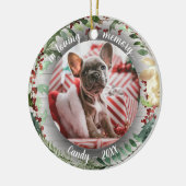 Schattige Rustic Dog Pet Memorial - Aangepaste fot Keramisch Ornament (Links)