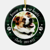 Schattige Rustic Dog Pet Memorial - Aangepaste fot Keramisch Ornament (Voorkant)