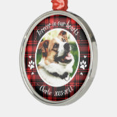 Schattige Rustic Dog Pet Memorial - Aangepaste fot Metalen Ornament (Links)