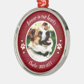 Schattige Rustic Dog Pet Memorial - Aangepaste fot Metalen Ornament (Links)
