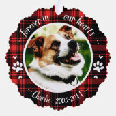 Schattige Rustic Dog Pet Memorial - Aangepaste fot Ornament Kaart (Achterkant)