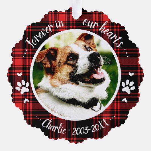 Schattige Rustic Dog Pet Memorial - Aangepaste fot Ornament Kaart (Achterkant)