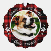 Schattige Rustic Dog Pet Memorial - Aangepaste fot Ornament Kaart (Voorkant)