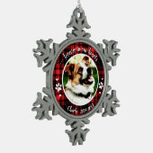 Schattige Rustic Dog Pet Memorial - Aangepaste fot Tin Sneeuwvlok Ornament (Links)