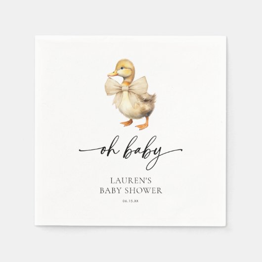 Schattige Rustic Duck Baby shower Servet (Voorkant)