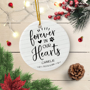 Schattige Rustic Farmhouse Pet Memorial Foto Keramisch Ornament