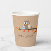 Schattige Rustic Owls Baby shower Papieren Bekers (Achterkant)