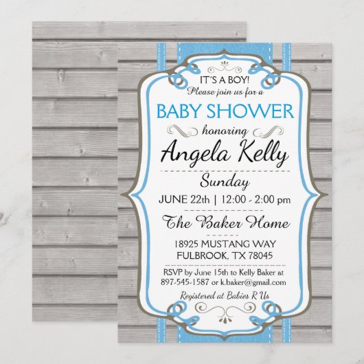 Schattige Rustiek Baby shower Sip Luierdoekjes Bla Kaart (Voorkant / Achterkant)