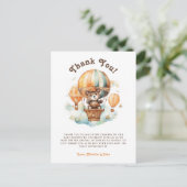 Schattige Rustiek Beer met Balloons baby shower Briefkaart (Staand voorkant)