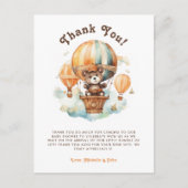 Schattige Rustiek Beer met Balloons baby shower Briefkaart (Voorkant)