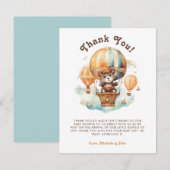 Schattige Rustiek Beer met Balloons baby shower Kaart (Voorkant / Achterkant)