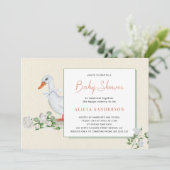 Schattige rustiek boerderij floraal baby shower kaart (Staand voorkant)