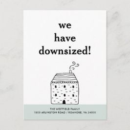 Schattige rustiek huisje verkleind nieuw huis verh aankondigingskaart