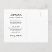 Schattige rustiek huisje verkleind nieuw huis verh aankondigingskaart (Achterkant)