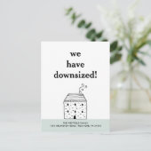 Schattige rustiek huisje verkleind nieuw huis verh aankondigingskaart (Staand voorkant)