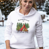 Schattige rustiek kampvuur Modern Script kerstboom Hoodie
