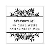 Schattige rustiek laurierblad rond zelfinktende stempel (Design)