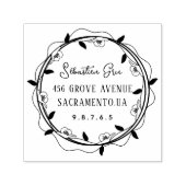 Schattige rustiek laurierblad rond zelfinktende stempel (Design)