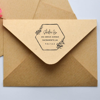 Schattige rustiek laurierblad rond  zelfinktende stempel