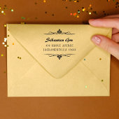 Schattige rustiek laurierblad rond zelfinktende stempel