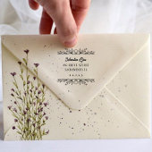 Schattige rustiek laurierblad rond zelfinktende stempel