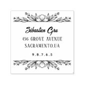 Schattige rustiek laurierblad rond zelfinktende stempel (Design)