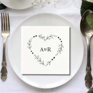 Schattige rustiek minimalistisch groen trouwpapier servet