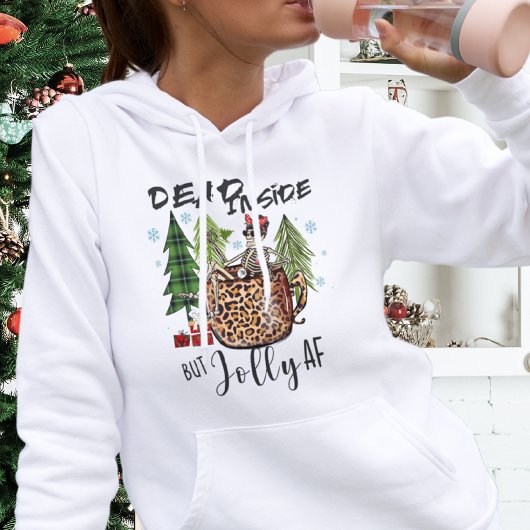 Schattige rustiek modern grappig vrolijk af kerst  hoodie