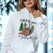 Schattige rustiek modern grappig vrolijk af kerst  hoodie
